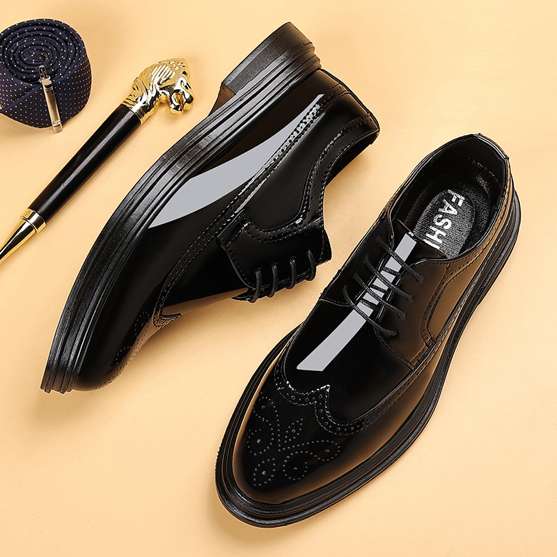 Leather Work Dress - Zapatos de vestir de charol para