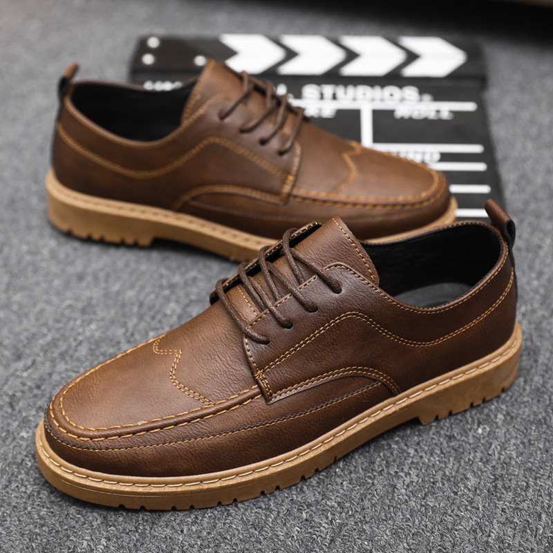 Leather Work Dress - Zapatos informales de marca para hombre,