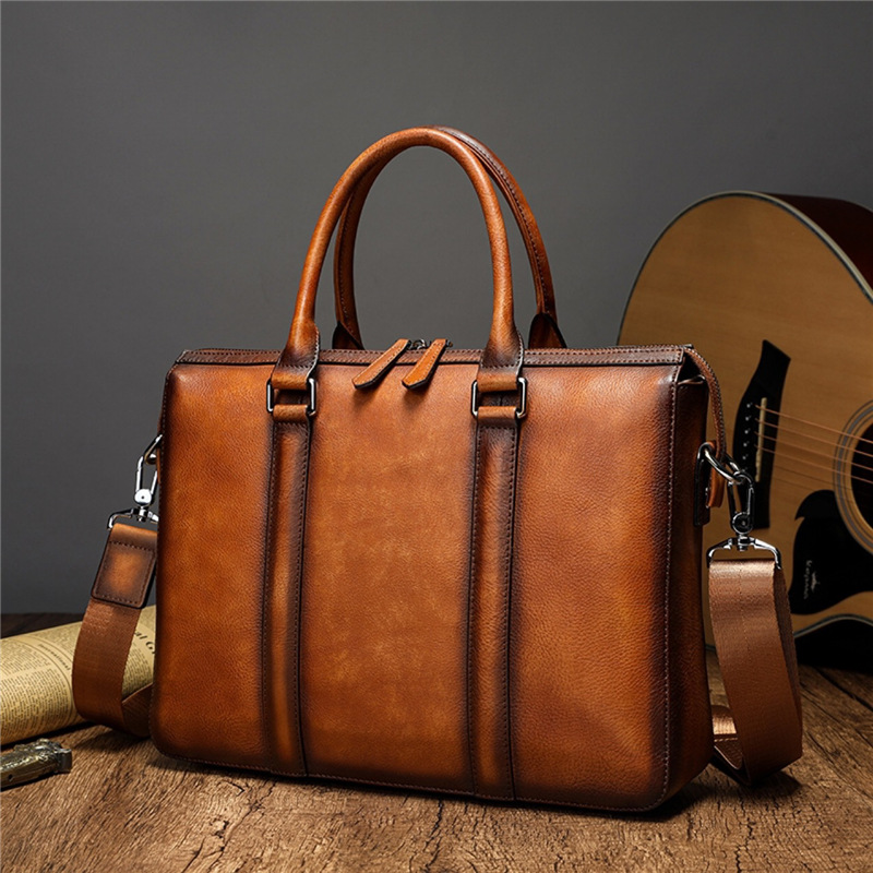 Leather Work Laptop Bag - Maletín de Cuero de Primera Calidad