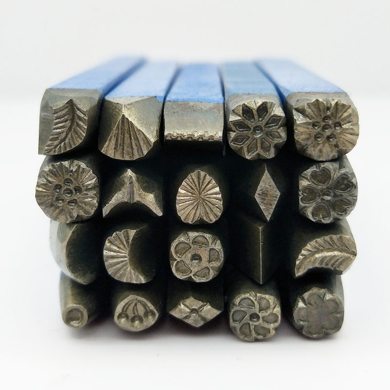 Leatherwork Flowers - Juego de 20 Punzones de Acero