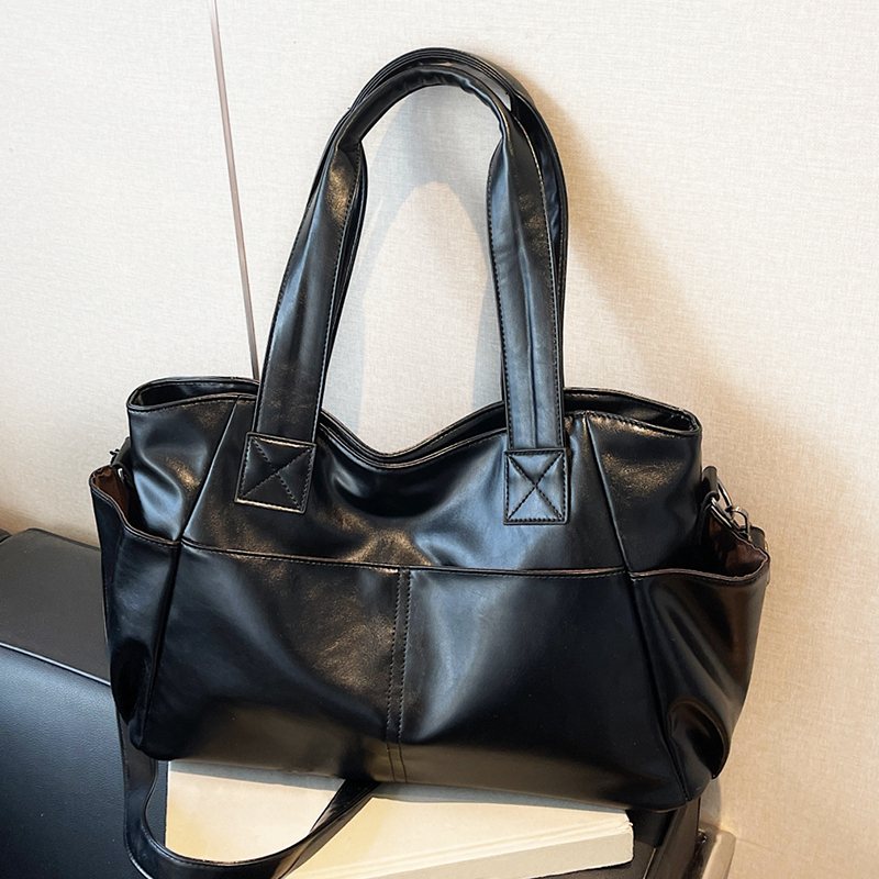 Leather Work Handbag - Bolso de mano retro de cuero