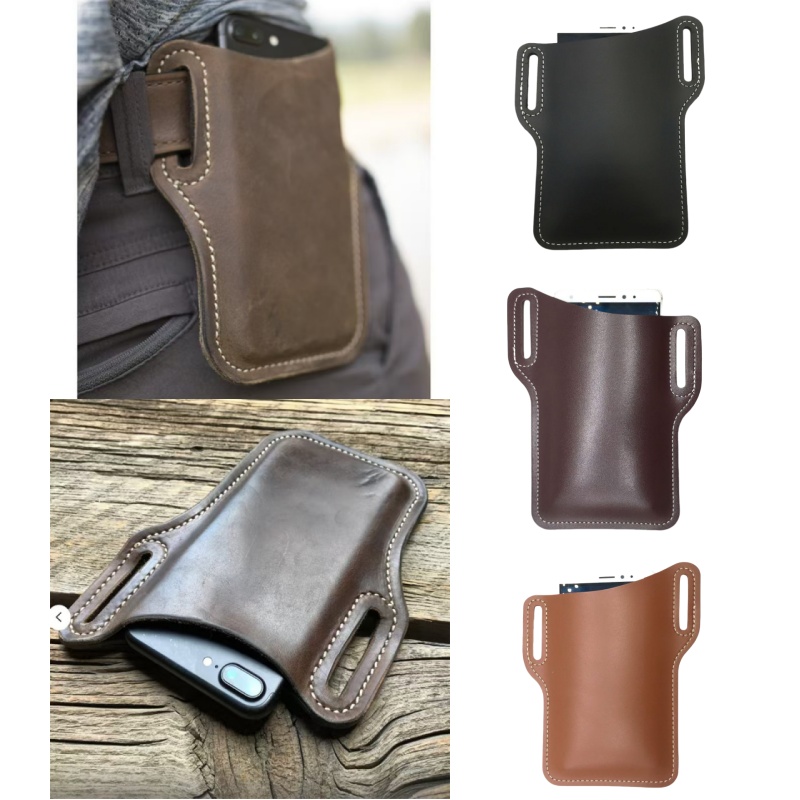 Leather Works Belt - Bolso de Cintura Retro de Cuero