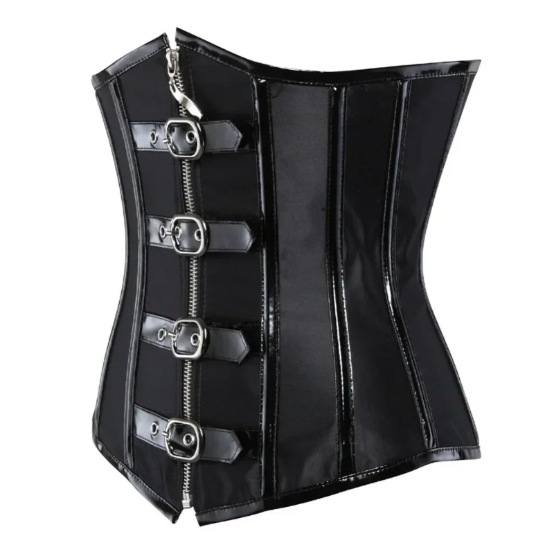 Leather Workout Belt - Faja Reductora Gótica Steampunk con Cremallera,