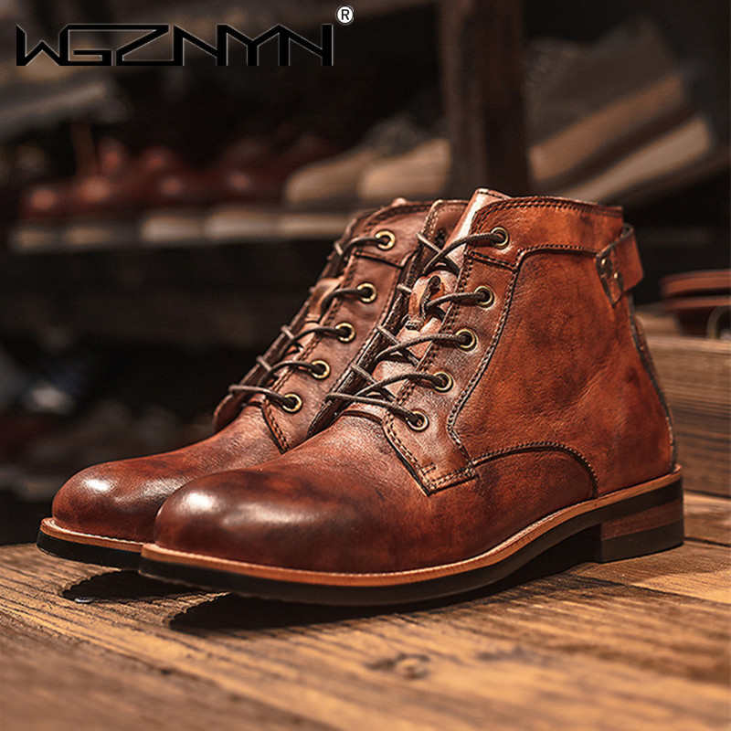 Leather Work Dress - Zapatos de cuero Retro de lujo