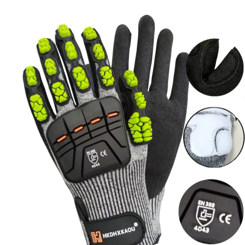 Leveling Leatherworking - Guantes de trabajo protectores antivibración, resistencia