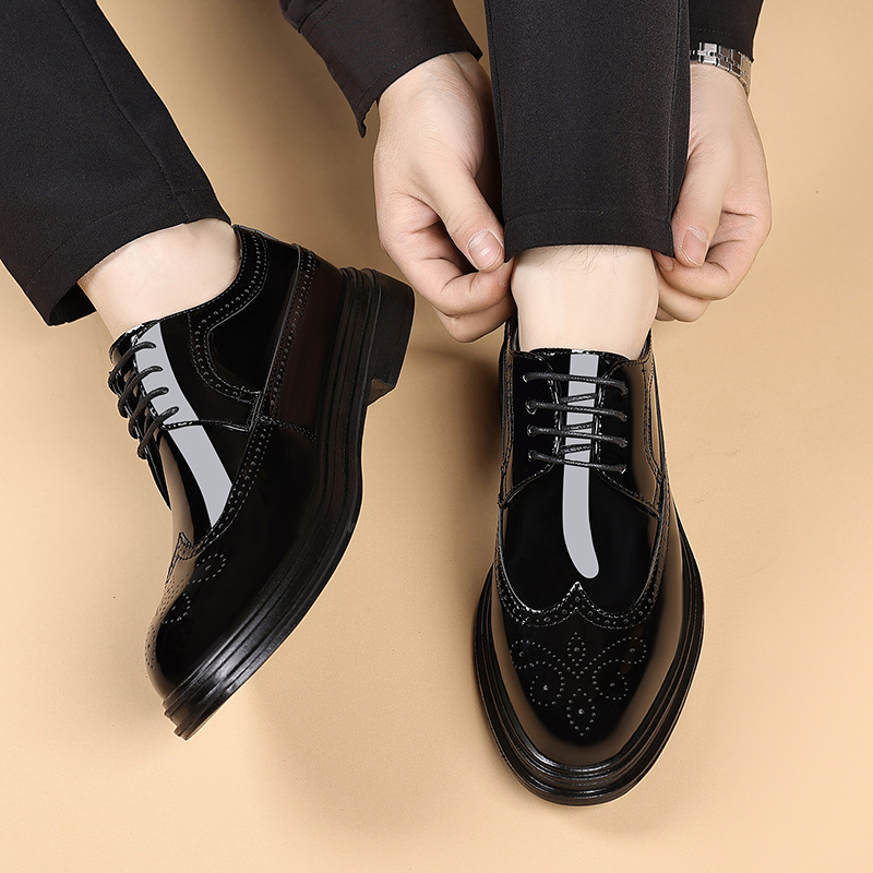 Zapatos de vestir de charol pa - Leather Work Dress reseña y precio
