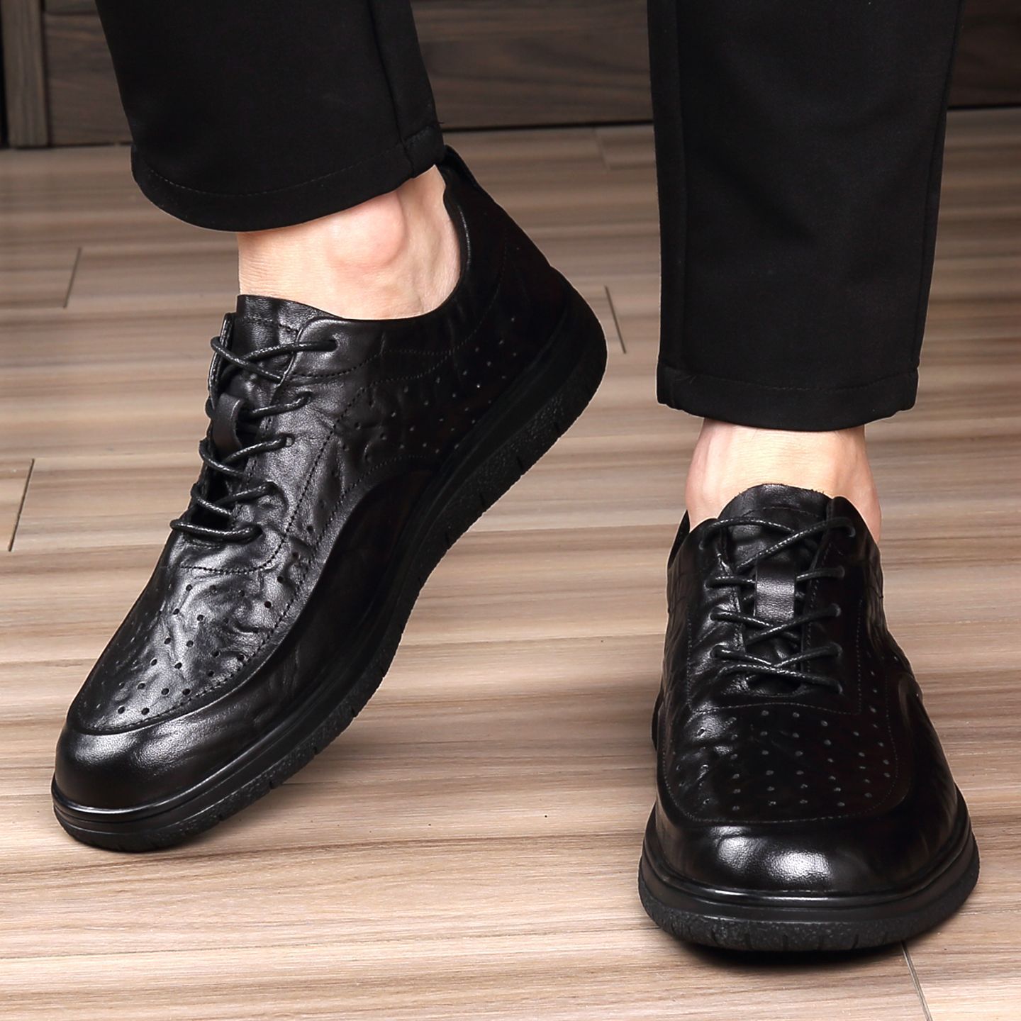 Zapatos informales de cuero ge - Leather Work Dress reseña y precio
