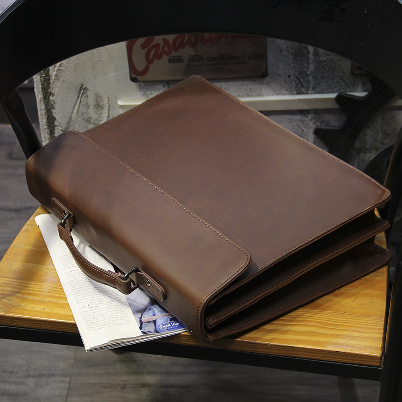 Maletín de mano retro para hom - Leather Work Laptop Bag reseña y precio