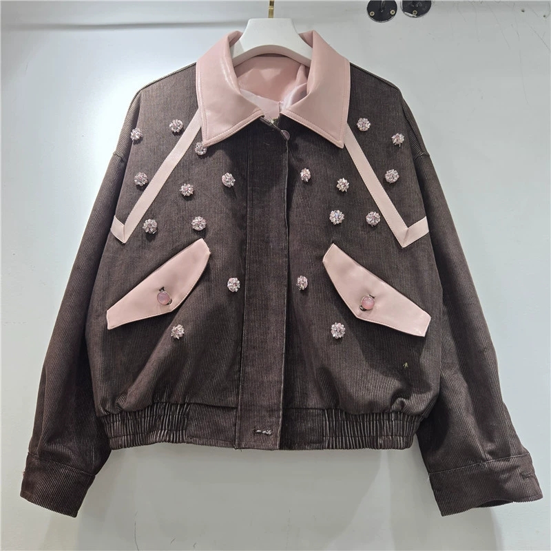 Chaqueta de pana con flores bo - Leatherwork Flowers reseña y precio