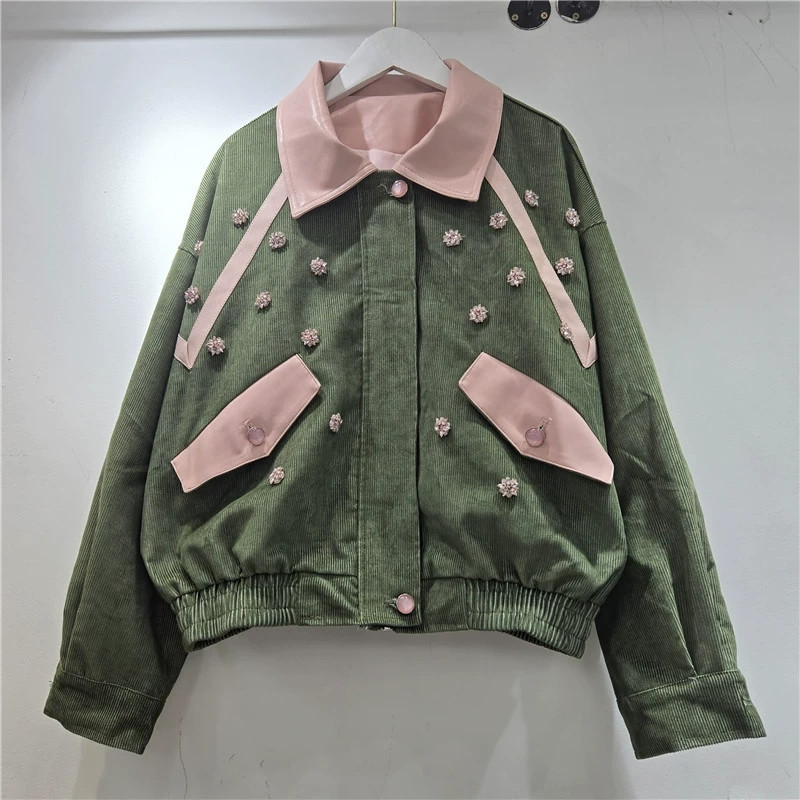 Chaqueta de pana con flores bo - Leatherwork Flowers reseña y precio