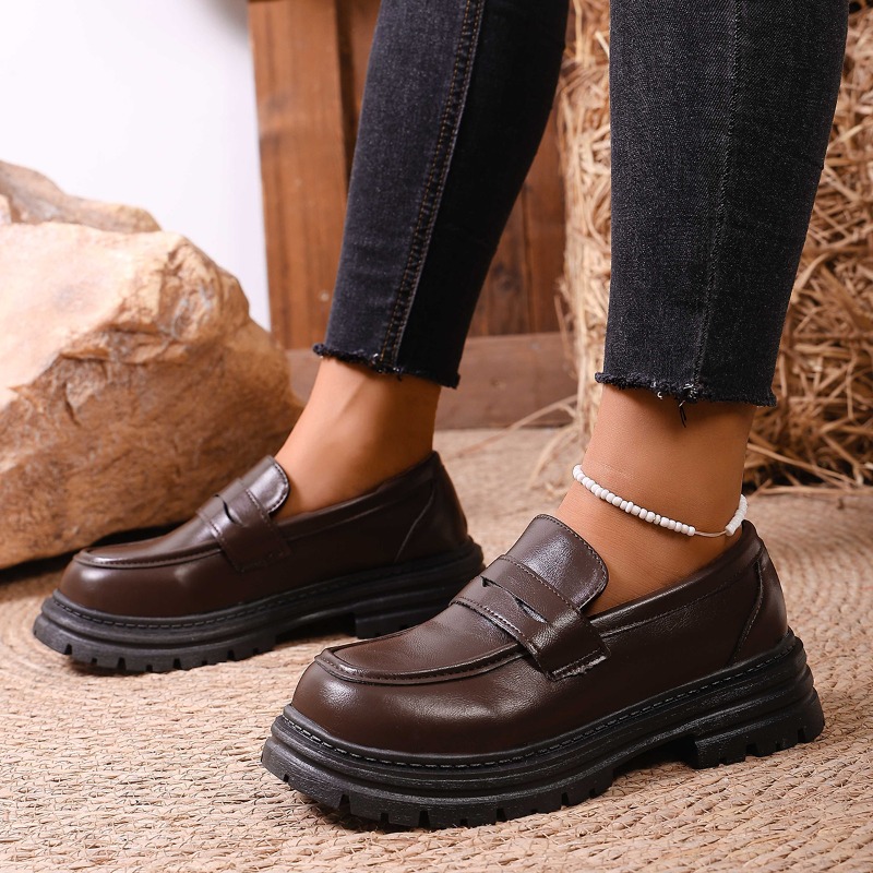 Mocasines De cuero marrón con  - Leather Work Dress reseña y precio