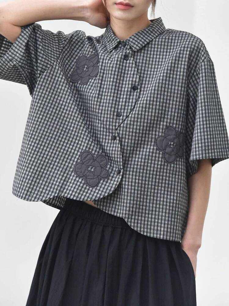 Blusa de Mujer a Cuadros Verde - Leatherwork Flowers reseña y precio