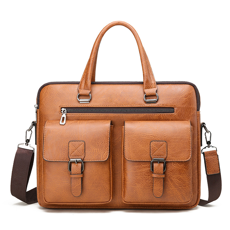 Maletín de negocios de marca d - Leather Work Handbag reseña y precio