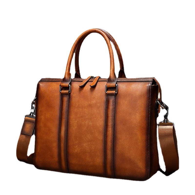 Maletín de Cuero de Primera Ca - Leather Work Laptop Bag reseña y precio