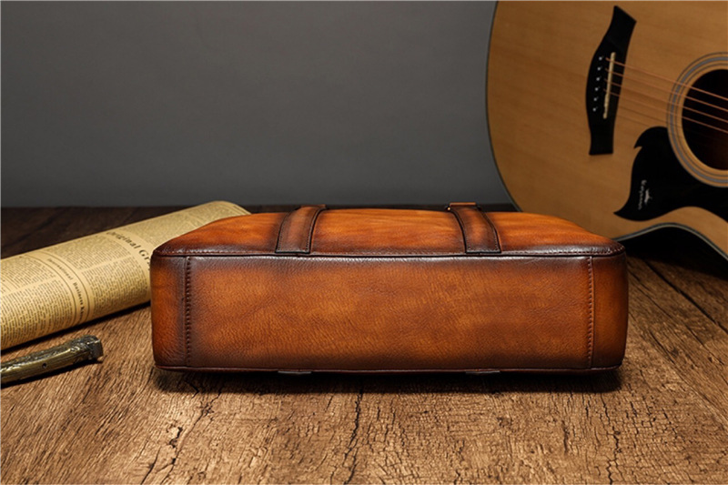 Maletín de Cuero de Primera Ca - Leather Work Laptop Bag reseña y precio