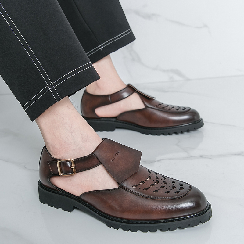 Sandalias de cuero de verano p - Leather Work Dress reseña y precio