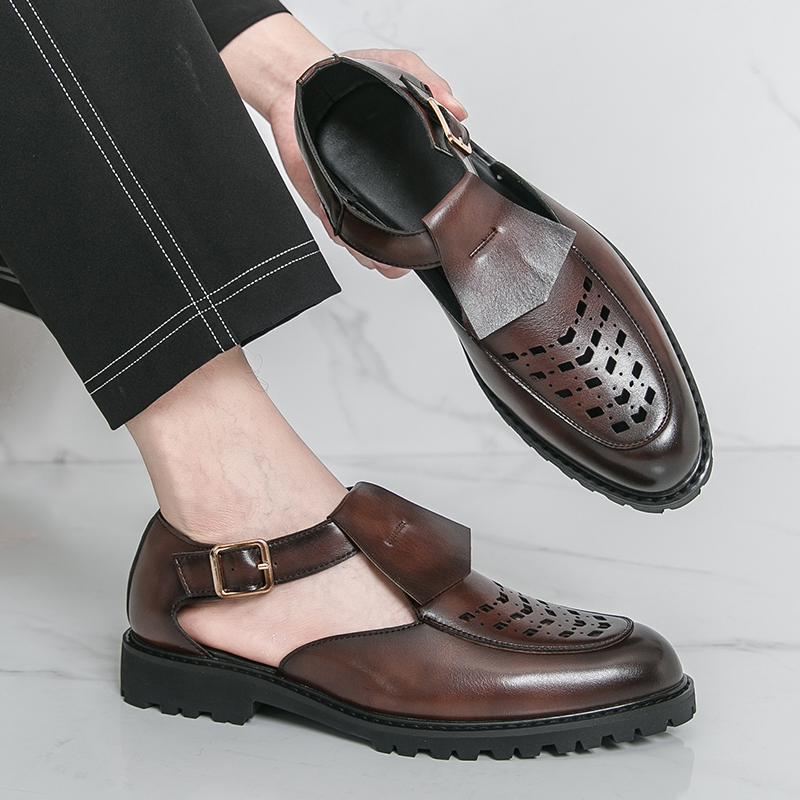 Sandalias de cuero de verano p - Leather Work Dress reseña y precio