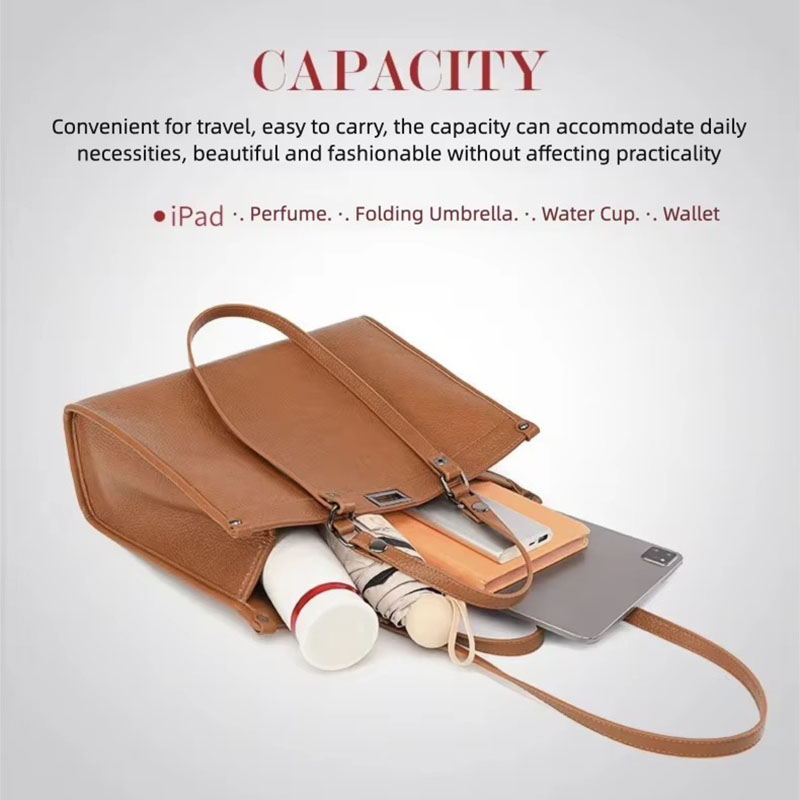 Bolso de mano de gran capacida - Leather Work Handbag reseña y precio