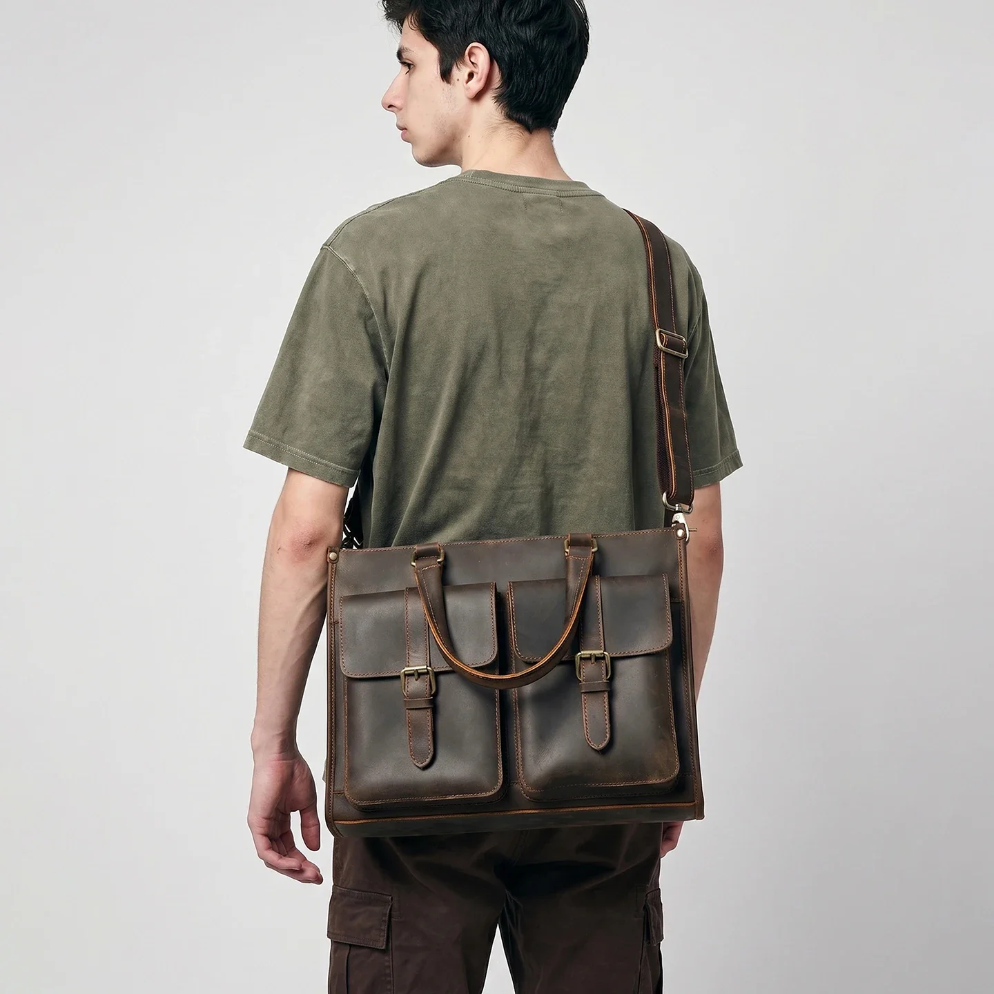 Maletín de Cuero Genuino Vinta - Leather Work Laptop Bag reseña y precio