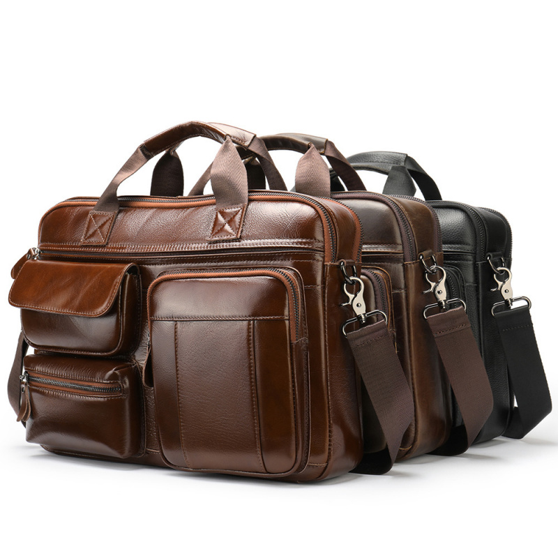 Bolso de mano de cuero genuino - Leather Work Laptop Bag reseña y precio