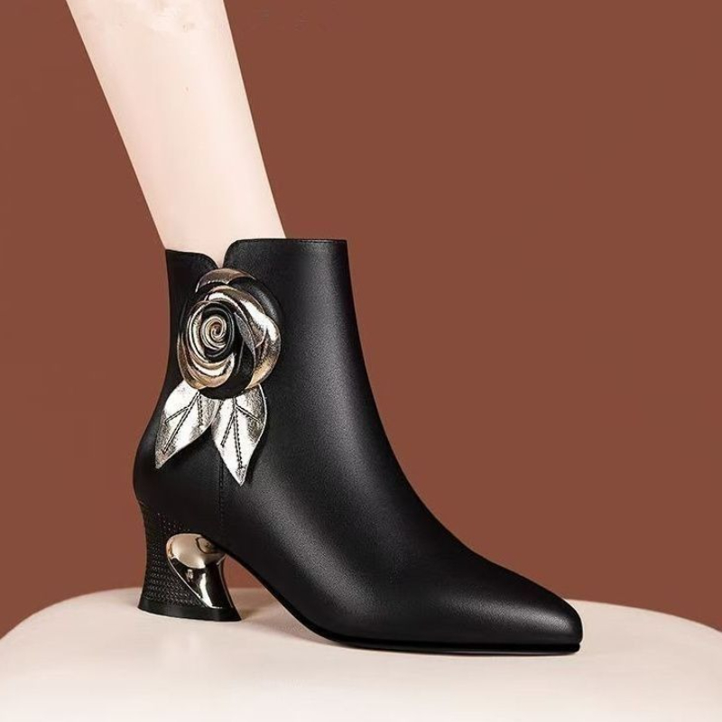 Botines de otoño e invierno, b - Leatherwork Flowers reseña y precio