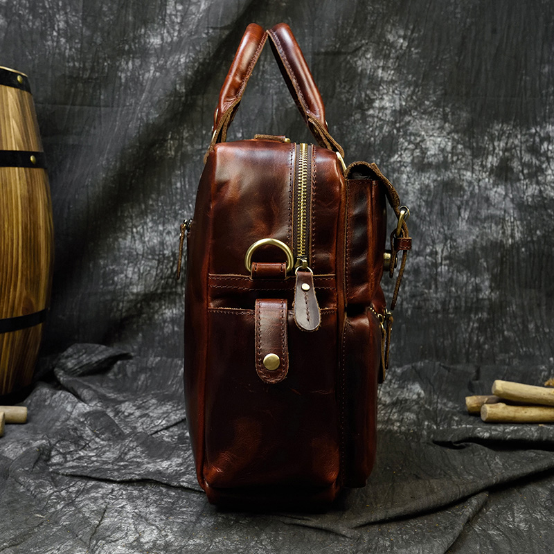 Maletín de cuero genuino para  - Leather Work Laptop Bag reseña y precio