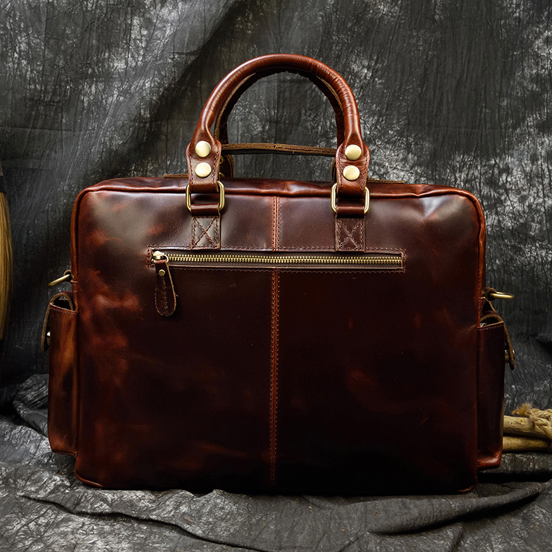 Maletín de cuero genuino para  - Leather Work Laptop Bag reseña y precio