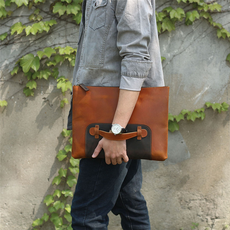 Bolso de mano Vintage hecho a  - Leather Work Laptop Bag reseña y precio