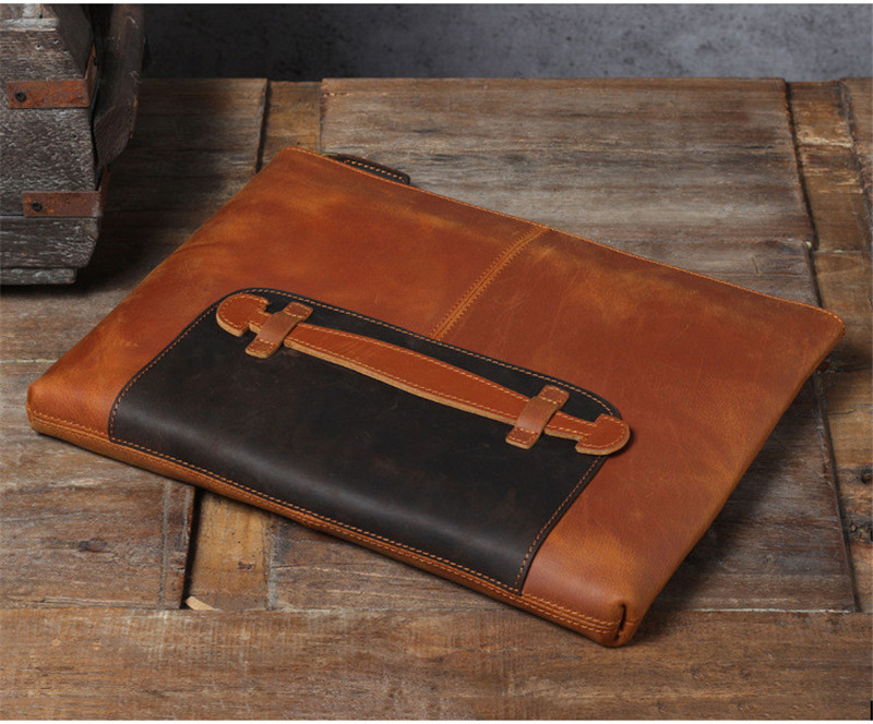 Bolso de mano Vintage hecho a  - Leather Work Laptop Bag reseña y precio