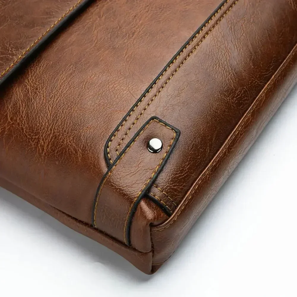 Maletín para hombre de cuero P - Leather Work Laptop Bag reseña y precio