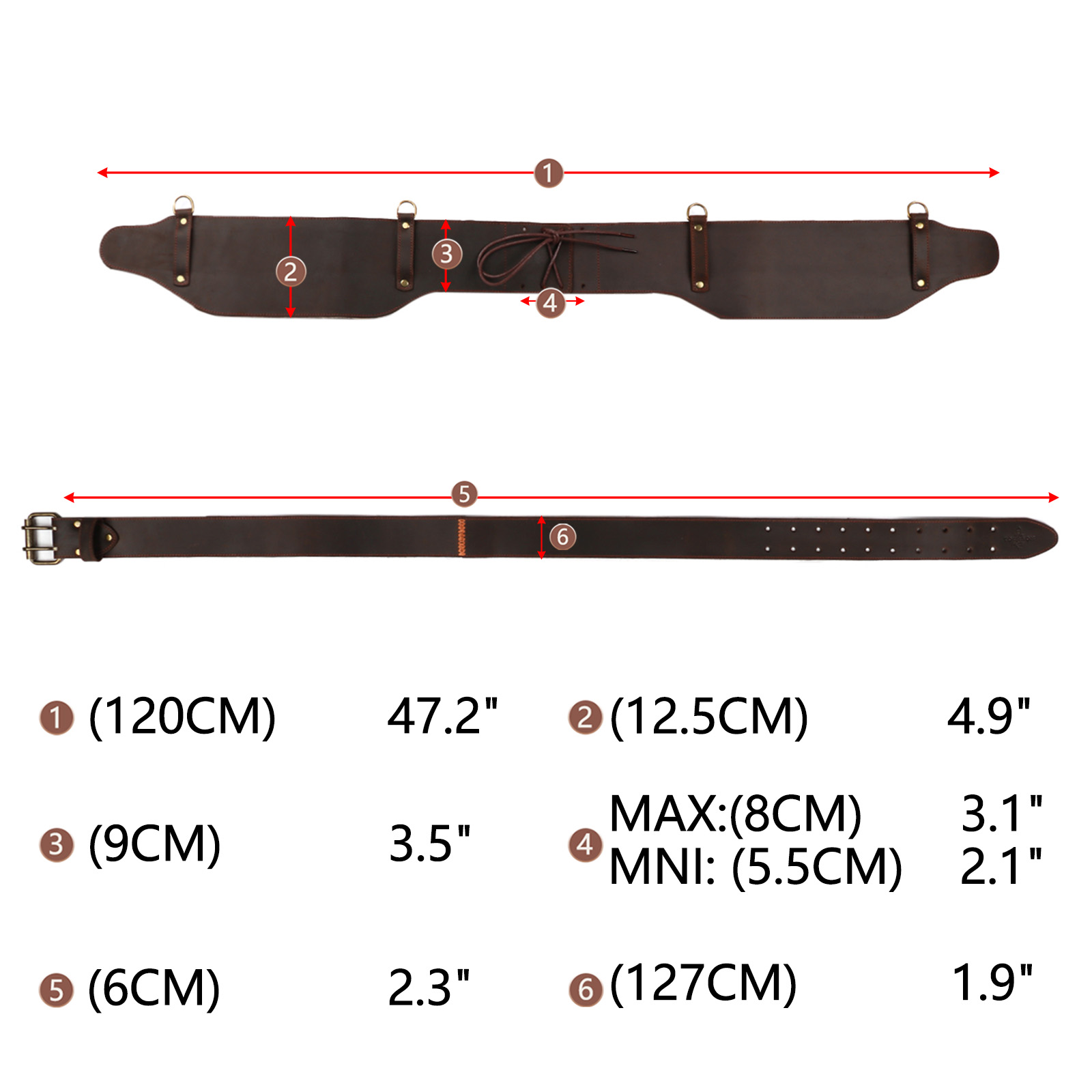 Tourbon-Cinturón de trabajo de - Leather Works Belt reseña y precio