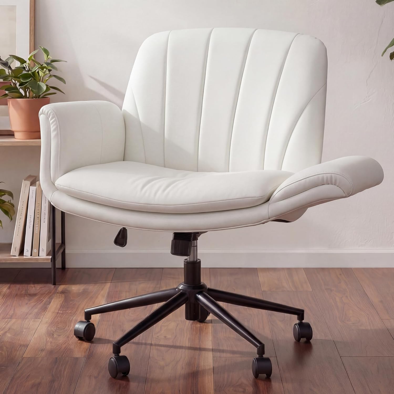 Silla giratoria con ruedas de  - Leveling Leatherworking reseña y precio