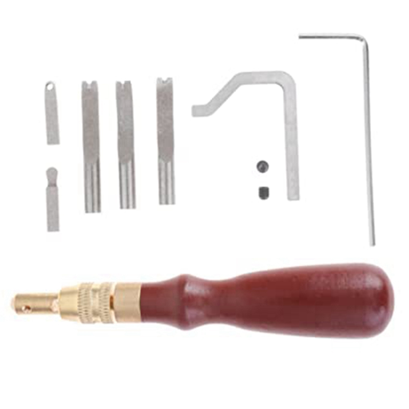 7 Uds biselador de cuero ranur - Groover Stitching Tool reseña y precio