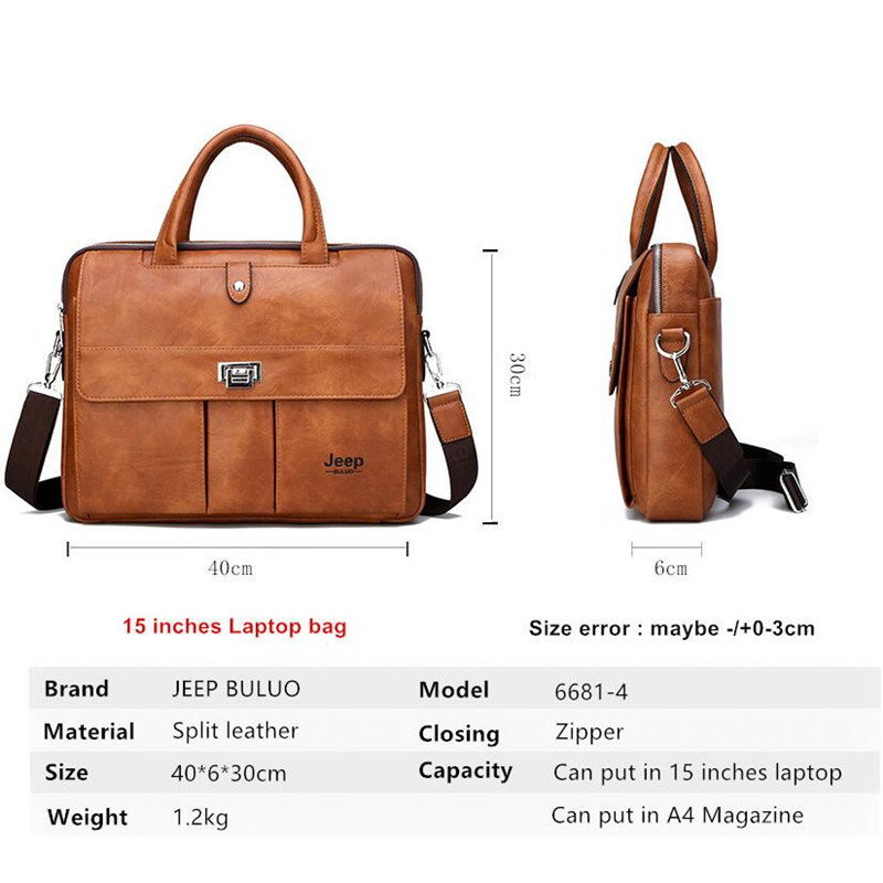 Maletín de Cuero para Hombre J - Leather Work Handbag reseña y precio
