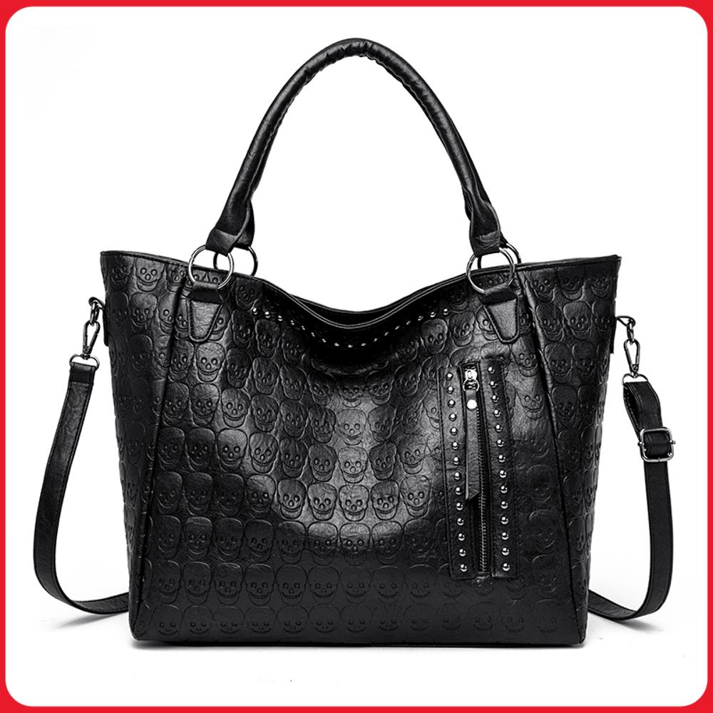Bolso cruzado Punk Skull de cu - Leather Work Handbag reseña y precio