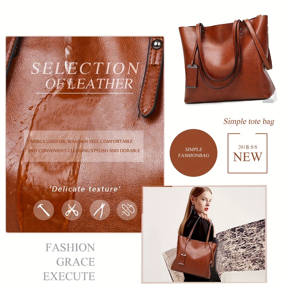 Bolso de mano de cuero Retro c - Leather Work Handbag reseña y precio